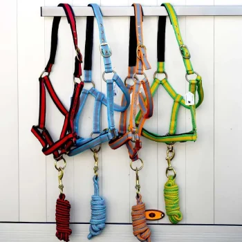 Clearance Gamme Du Marechal Gamme Du Maréchal Licol Triple Épaisseurs + Longe - Noir / Rouge