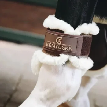 Hot Kentucky Horsewear Kentucky Protège Boulets Jeunes Chevaux Mouton Marron